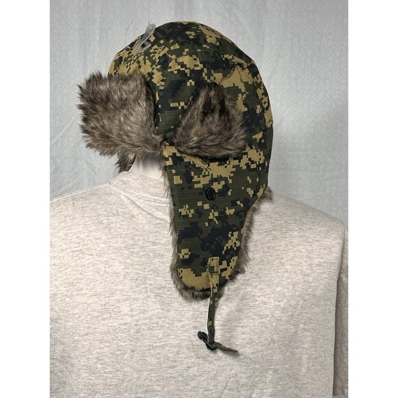 Dakota Dan Other - Dakota Dan Trapper Hat Digital Camo Faux Fur Winter Aviator Ear Flap OSFM